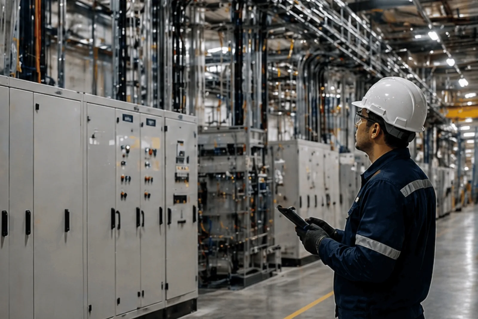 Planta industrial moderna con automatización